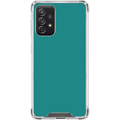 Teal Blue Solid Galaxy A72 5G Clear Case